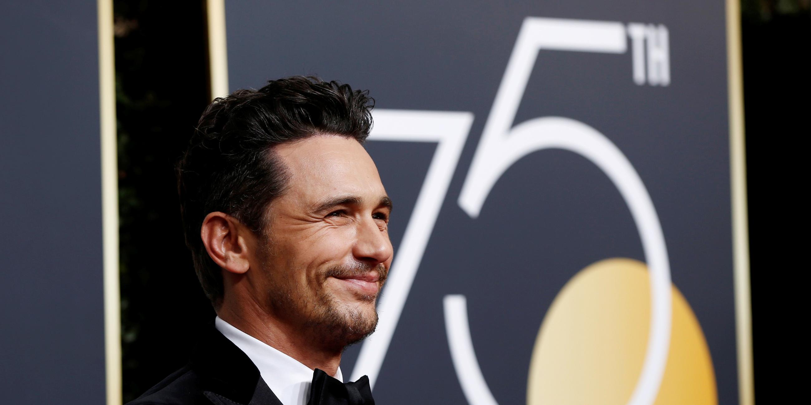 Gewinner in der Kategorie bester Darsteller, Musical oder Komödie: James Franco, «The bei der 75. Golden Globe Verleihung in Beverly Hills