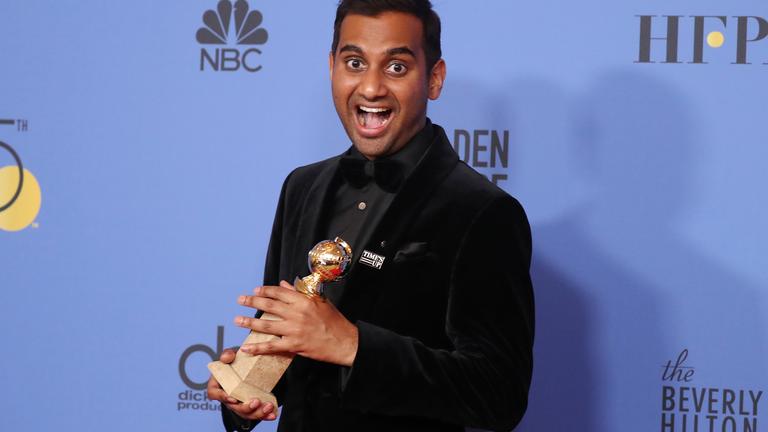  Gewinner in der Kategorie bester Darsteller TV-Serie, Musical oder Komödie: Aziz Ansari bei der 75. Golden Globe Verleihung in Beverly Hills