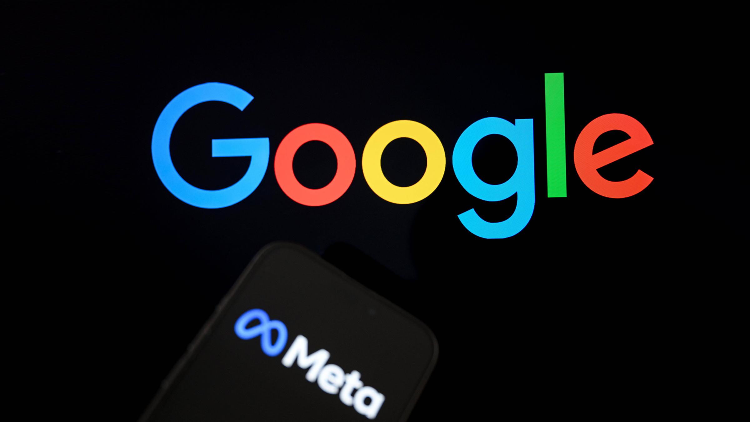 Logos von Google und Meta