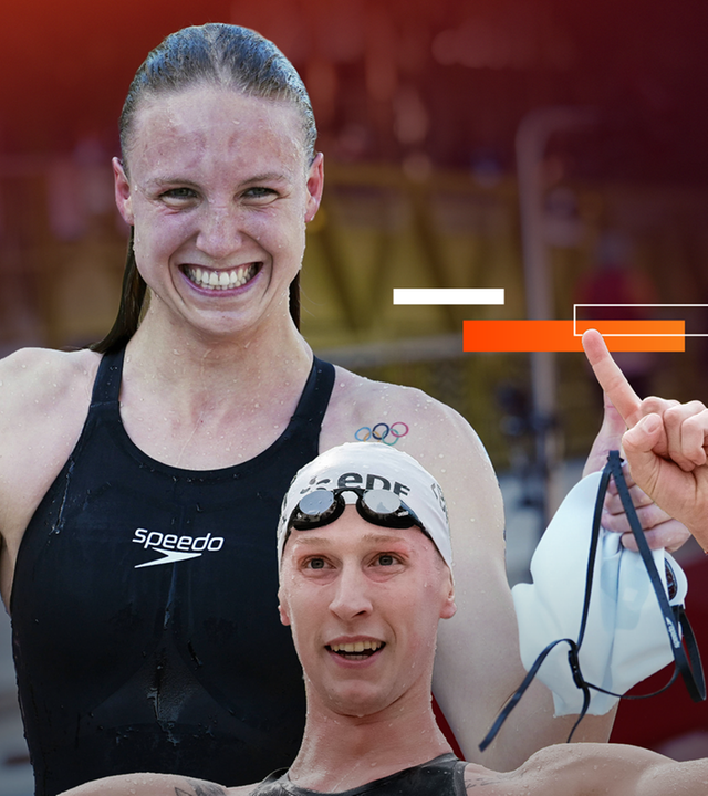 Schwimmerin Isabel Gose (l.) und Schwimmer Florian Wellbrock