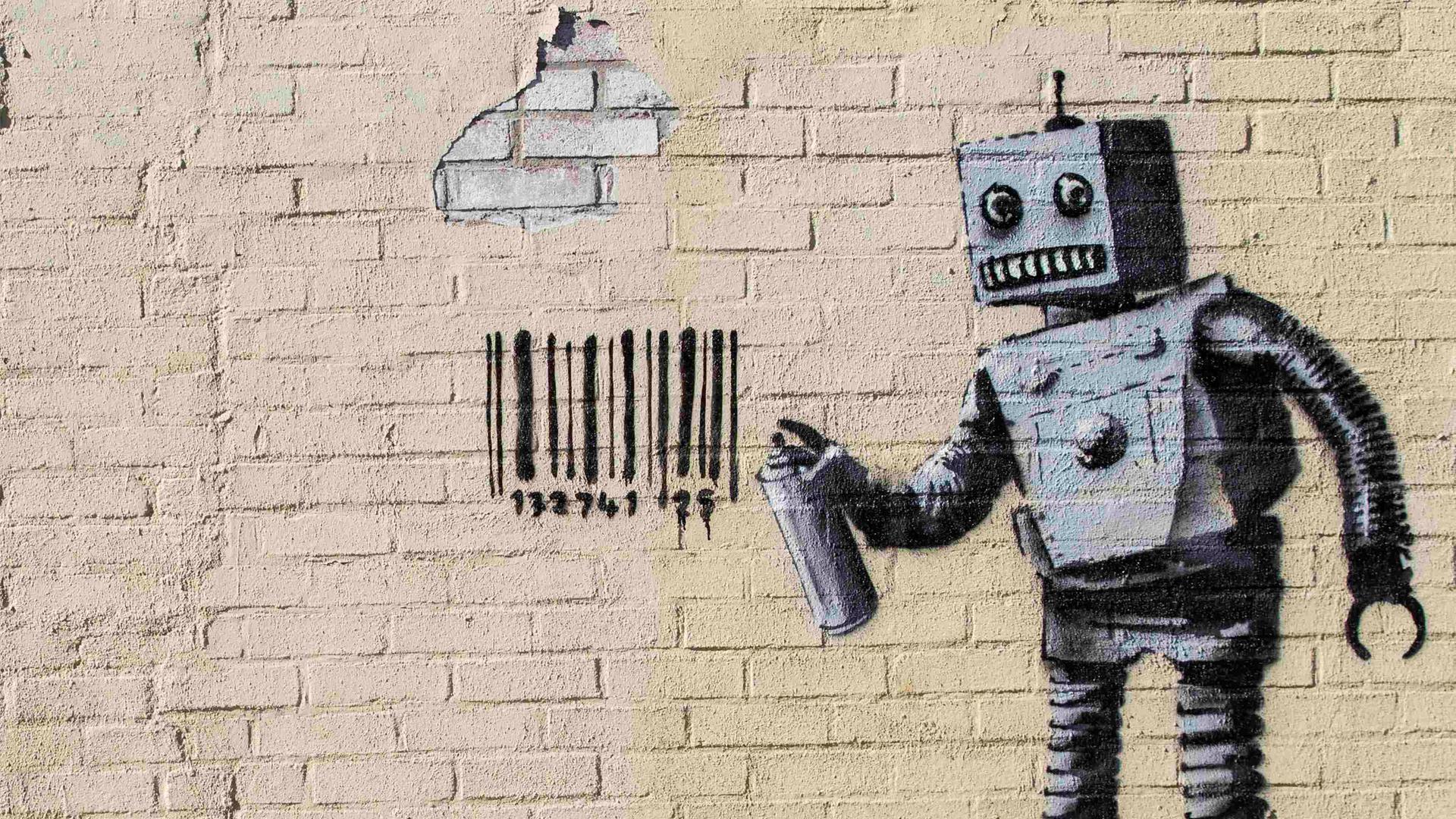 Archiv: Graffiti von Banksy in New York, USA, aufgenommen am 28.102013