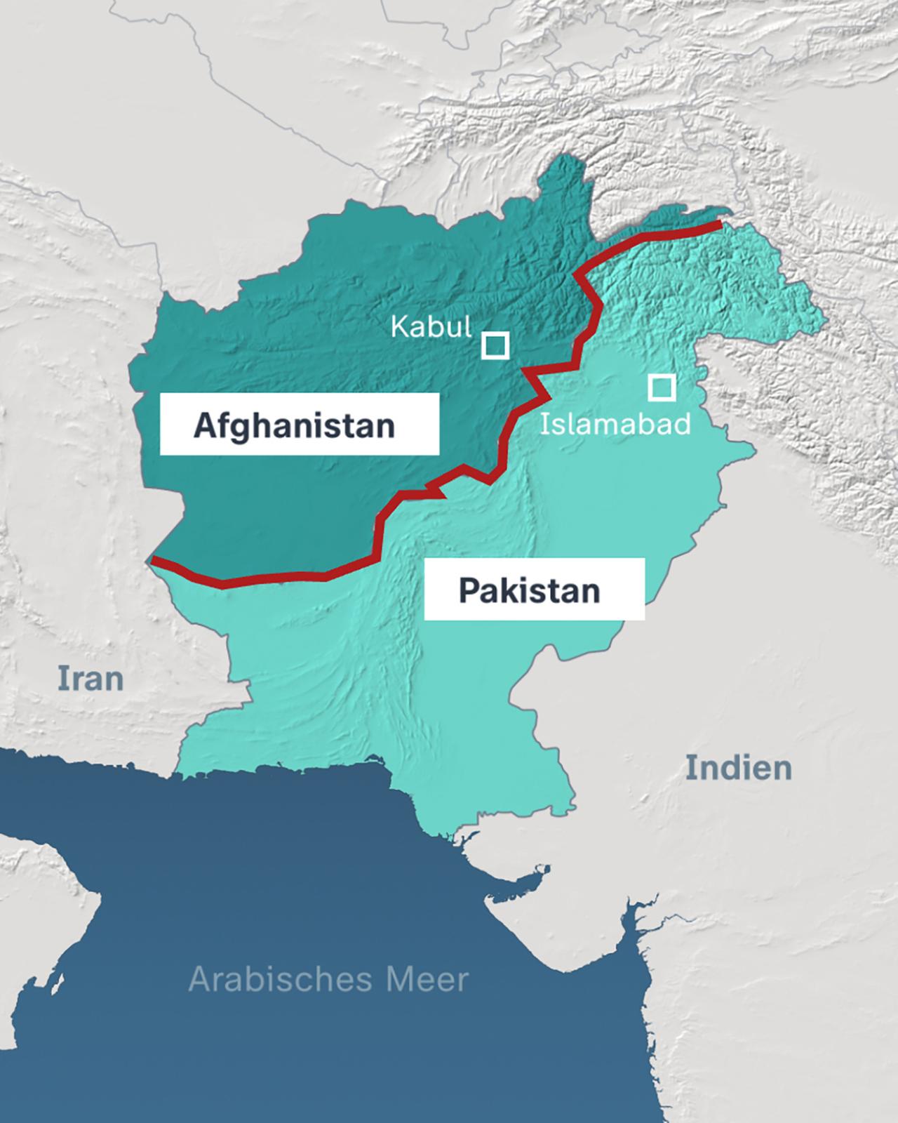 Grafik: Afghanistan Pakistan Arabisches Meer