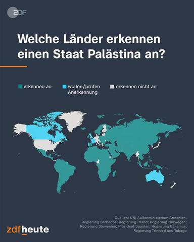 Grafik: Welche Staaten erkennen einen Staat Palästina an?