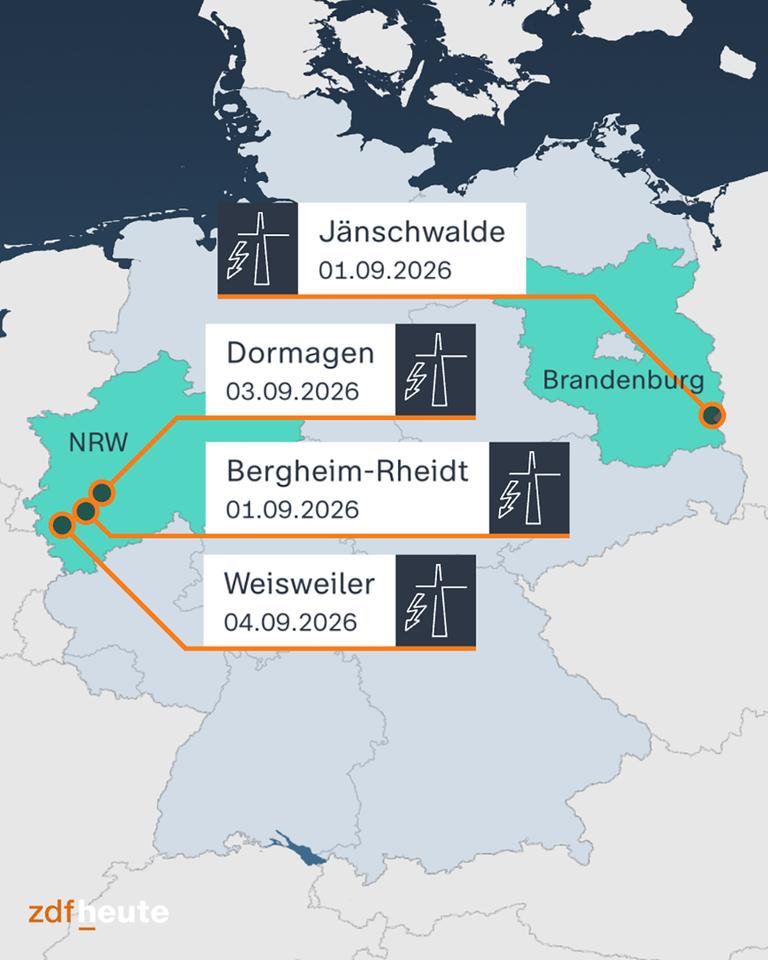 Grafik: Angriffe auf Stromnetz in Nordrhein-Westfalen und Südbrandenburg