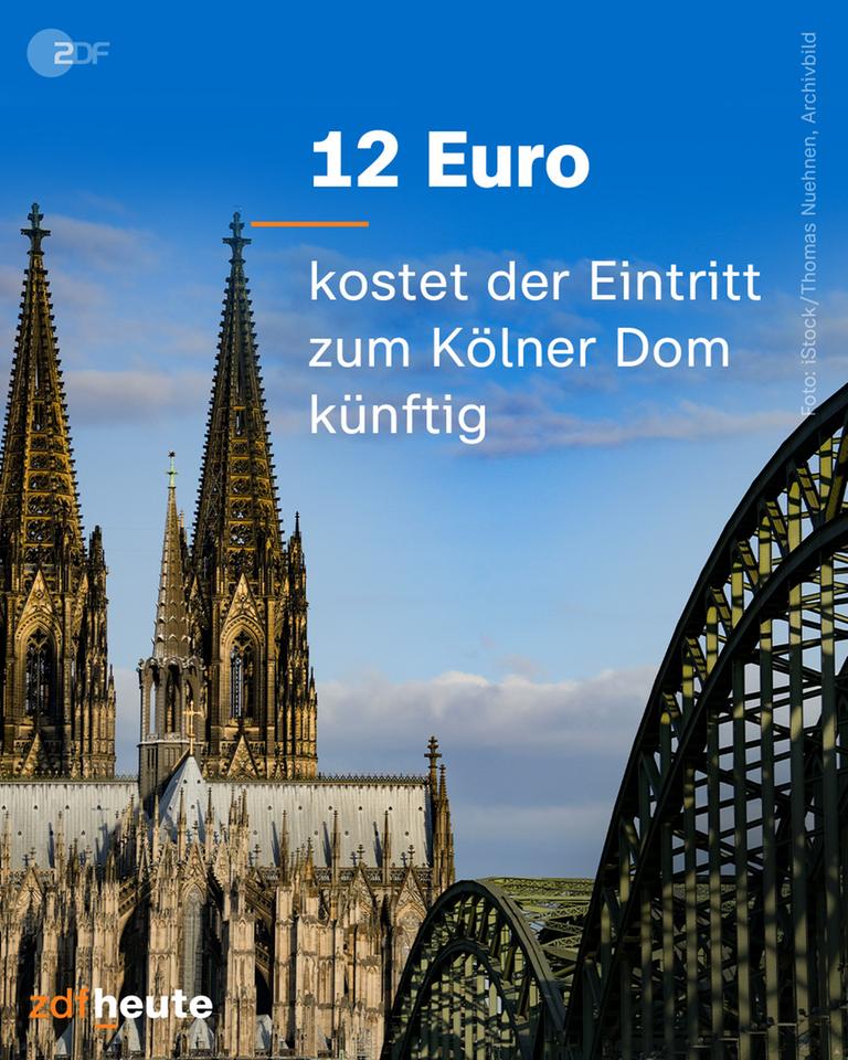 Grafik: 12 Euro Eintritt, Kölner Dom