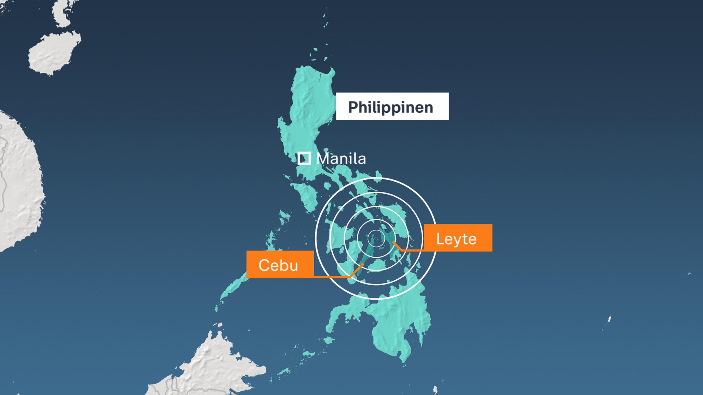 Karte: Erdbeben auf den Philippinen
