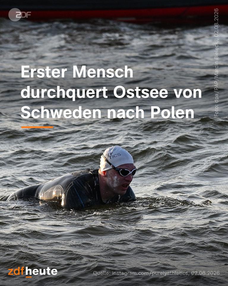Grafik: Erster Mensch durchquert Ostsee von Schweden nach Polen