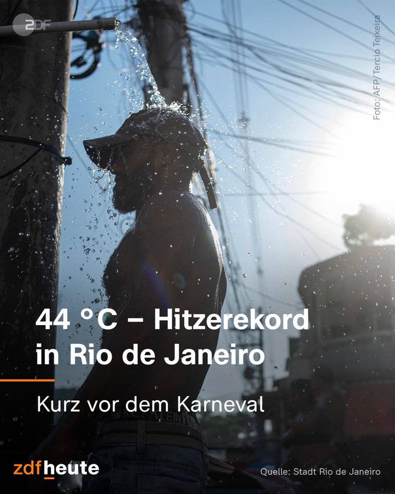 Grafik: 44 Grad Celsius - Hitzerekord in Rio de Janeiro