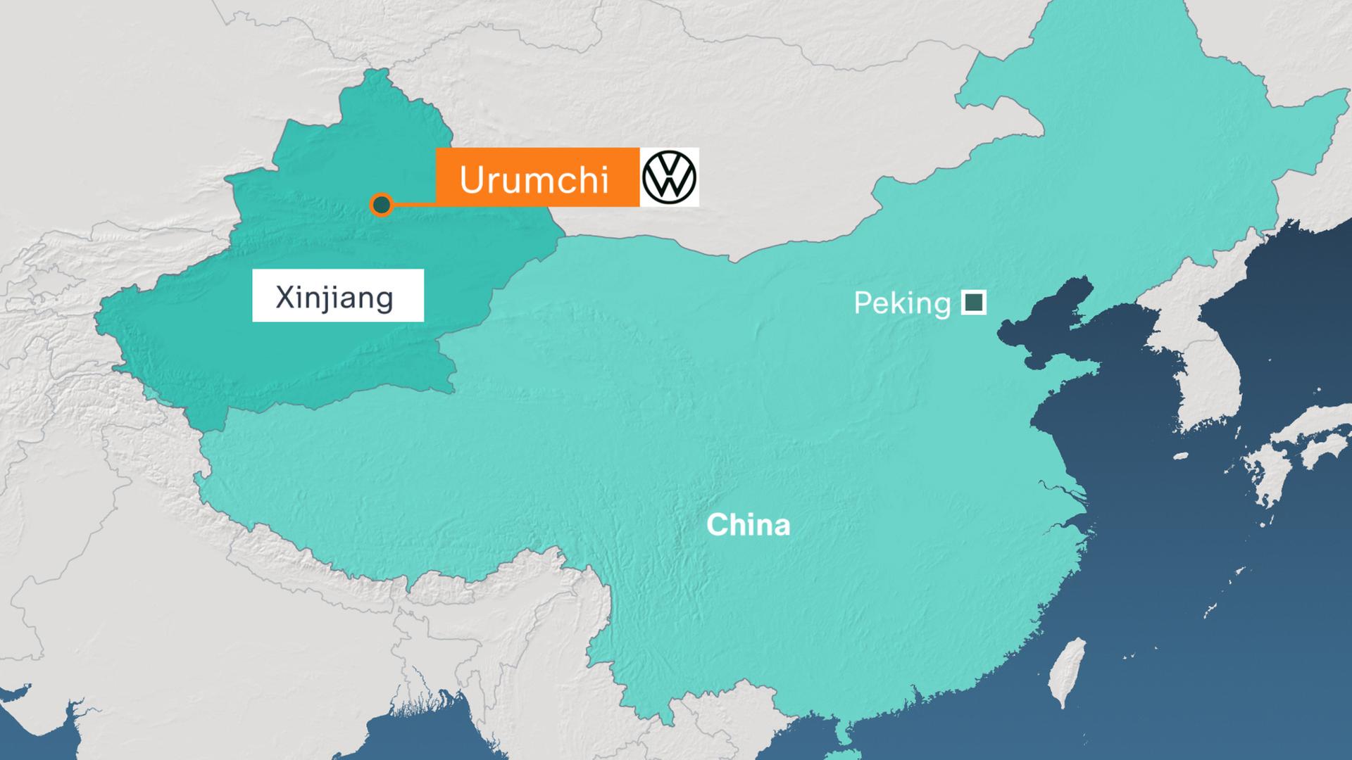 Grafik: Karte - China - Xinjiang