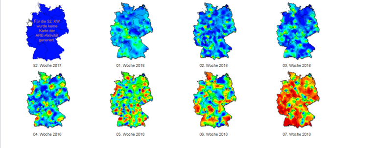 Aktivität der akuten Atemwegserkrankungen in Deutschland in der 7. Kalenderwoche