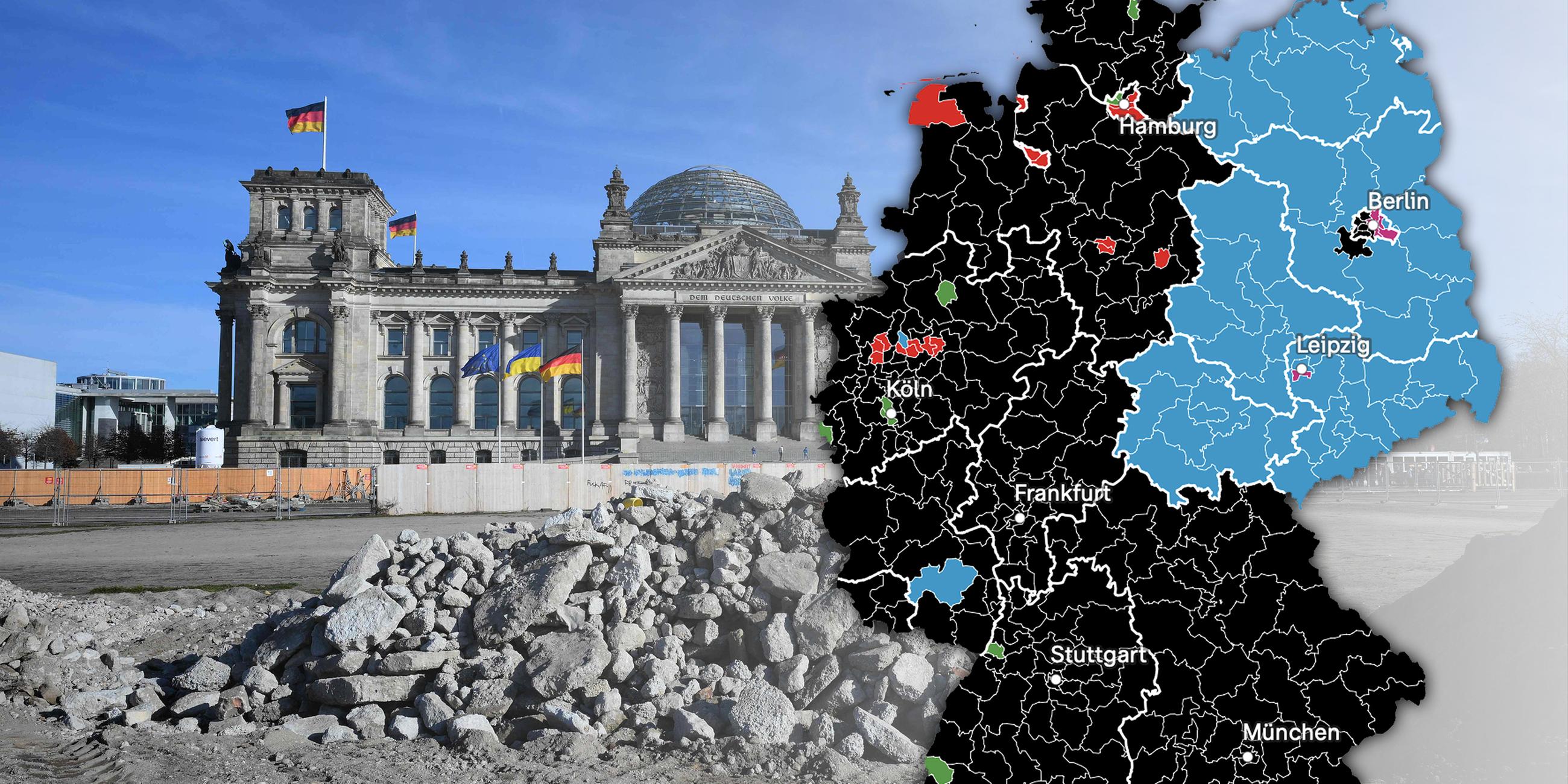 Grafik, Karte, Zweitstimmenverteilung