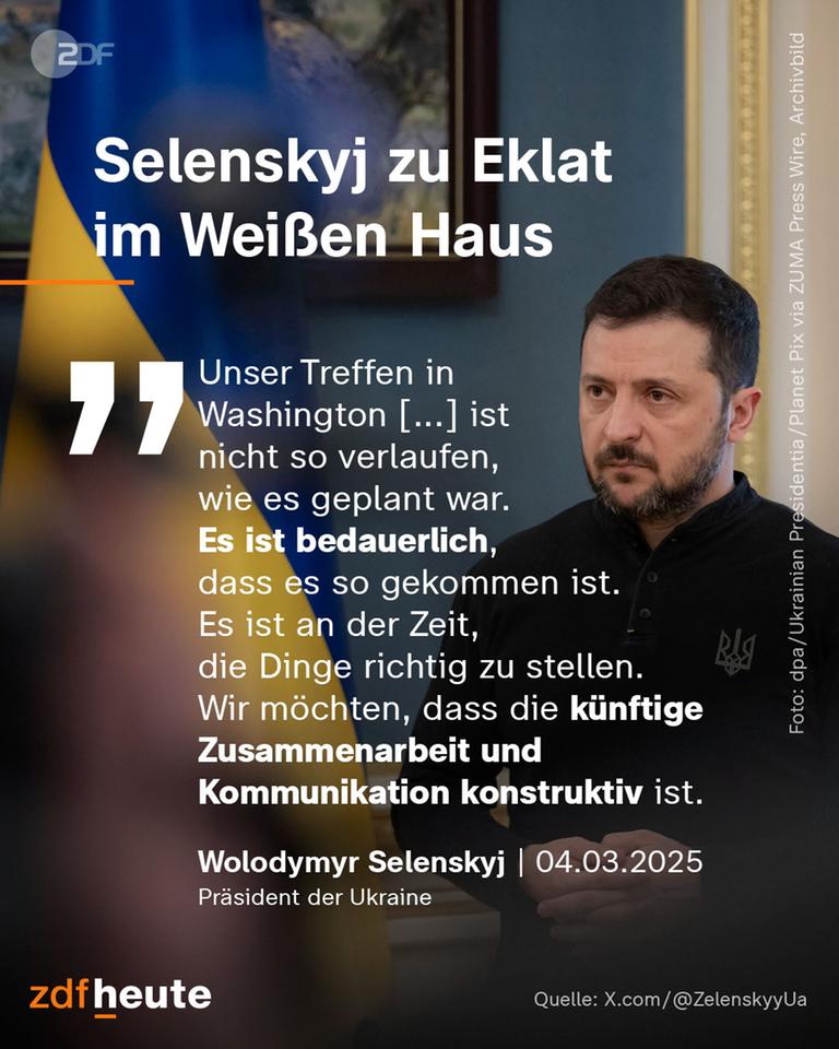 Grafik: Selenskyj zu Eklat im Weißen Haus