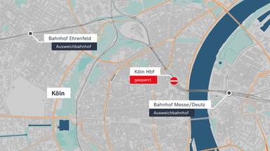 Grafik: Sperrung Kölner Hauptbahnhof