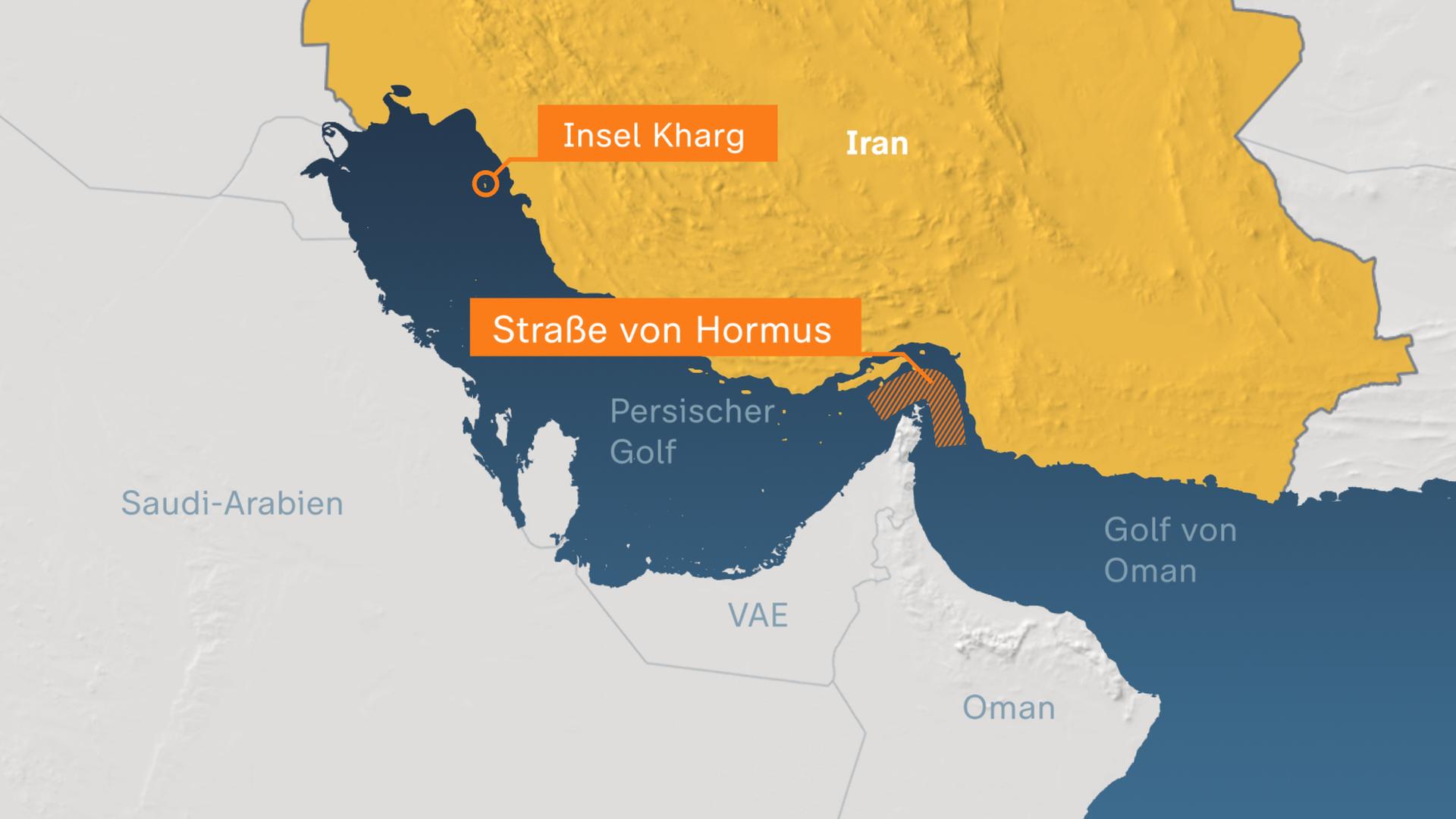 Grafik der Straße von Hormus