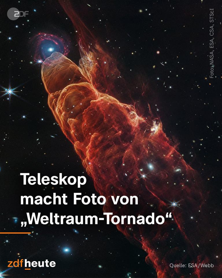 Grafik: Teleskop macht Foto von "Weltraum-Tornado"