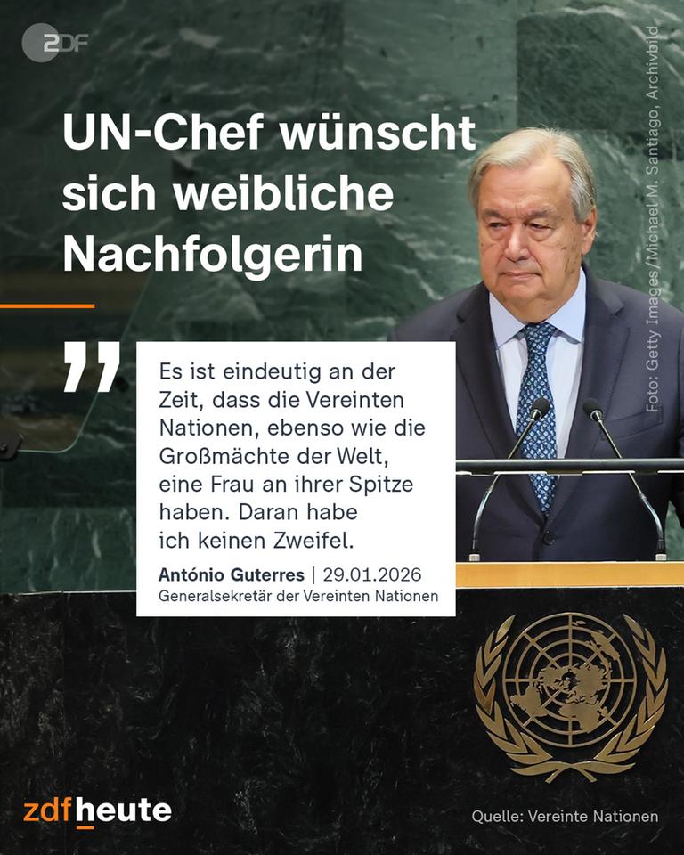 Grafik: UN Chef wünscht sich weibliche Nachfolgerin