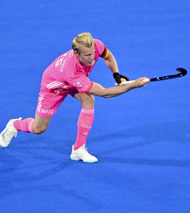 Hockey-WM, Deutschland - Belgien: Tom Grambusch aus Deutschland in Aktion.
