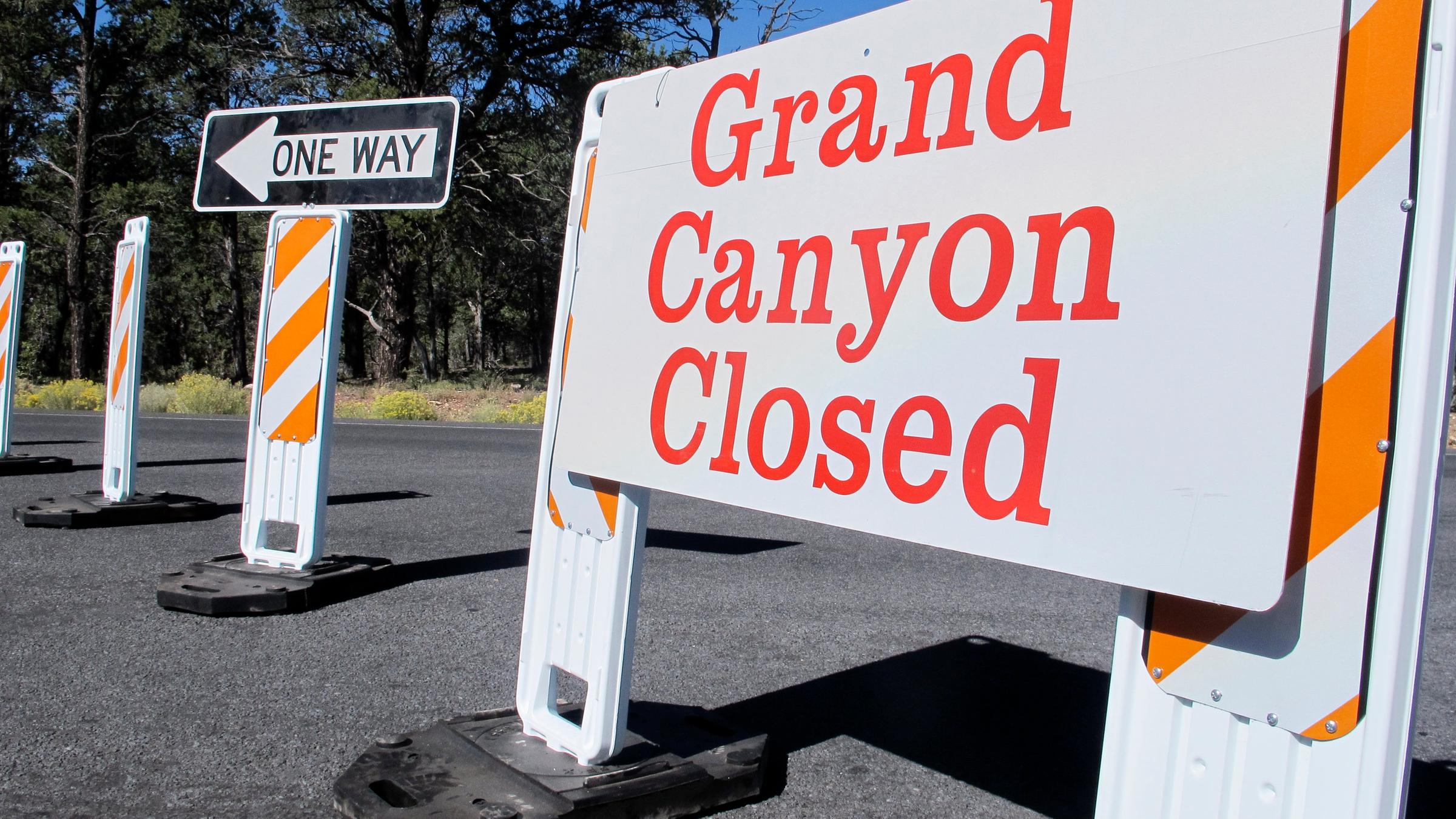 "Grand Canyon geschlossen"-Schild 