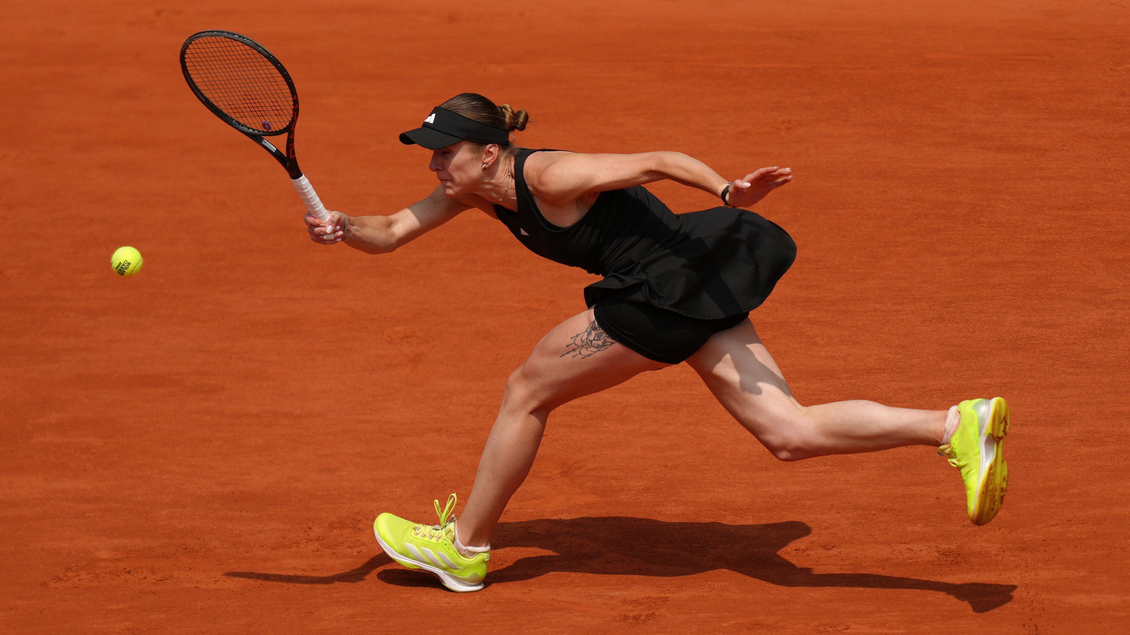 Die Tennisspielerin Elina Switolina bei einem Tennis-Match in Paris.