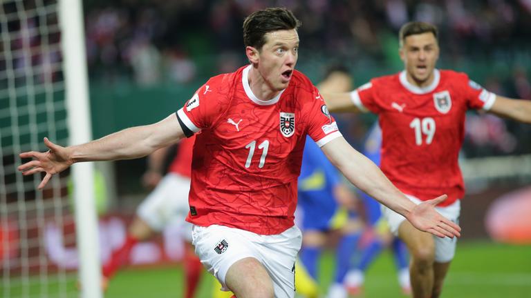 Michael Gregoritsch bejubelt seinen Ausgleichstreffer gegen Bosnien-Herzegowina