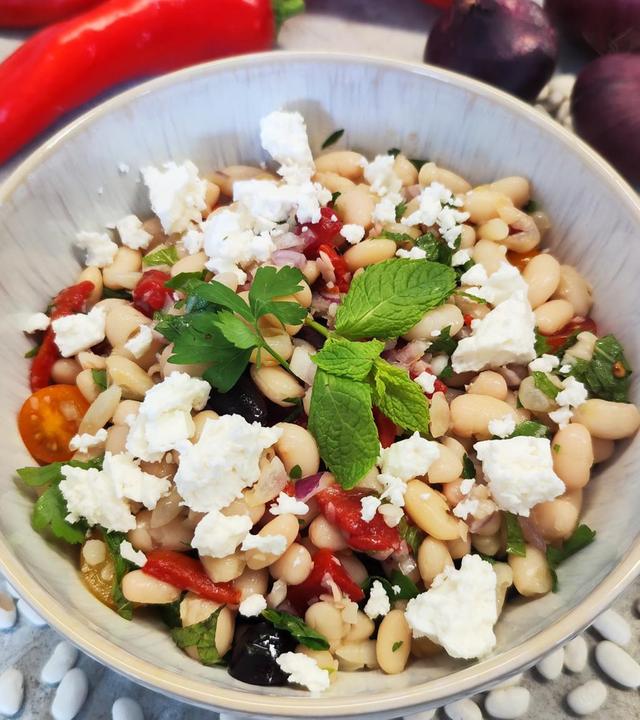 Griechischer Bohnensalat
