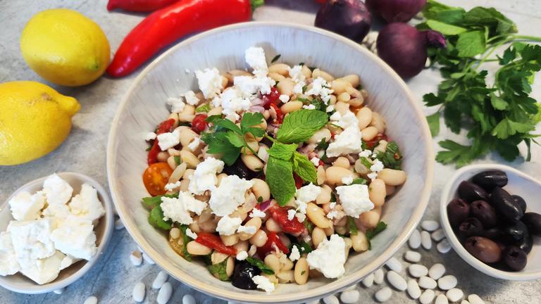 Griechischer Bohnensalat