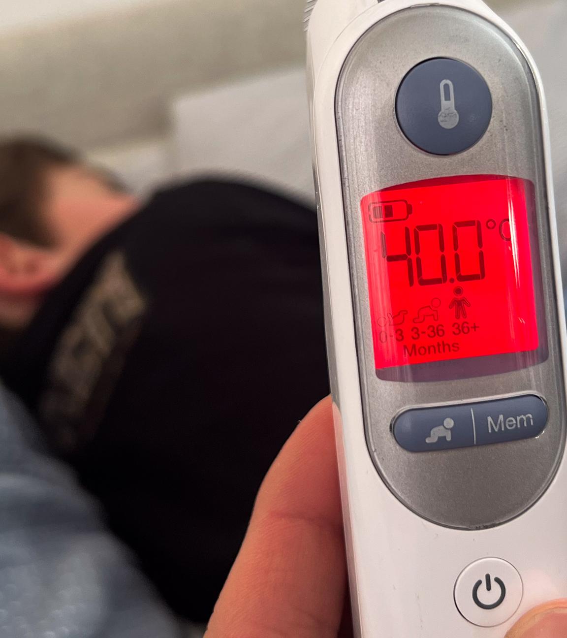 Thermometer mit Fieberzahl