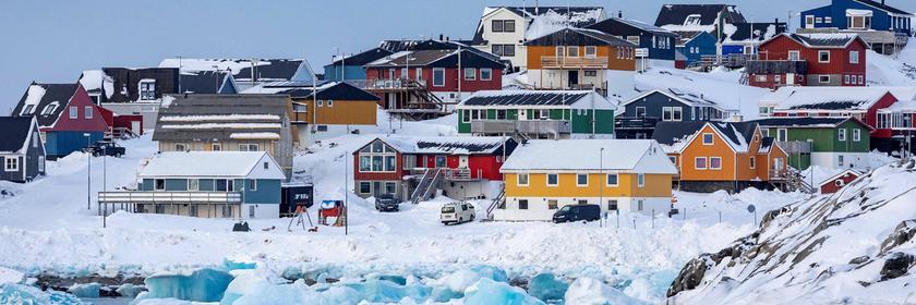 Eisberge treiben am 07.03.2025 vor Nuuk, Grönland