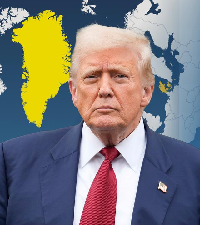 Trump vor einer Grönlandkarte