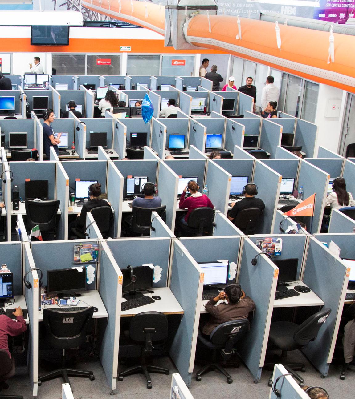 Grossraumbüro eines Callcenters