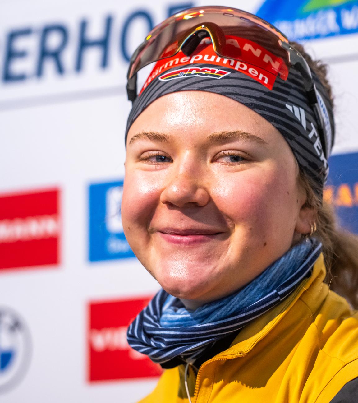 Selina Grotian am 8. Januar 2025 bei einer Pressekonferenz zum Biathlon-Weltcup in Oberhof