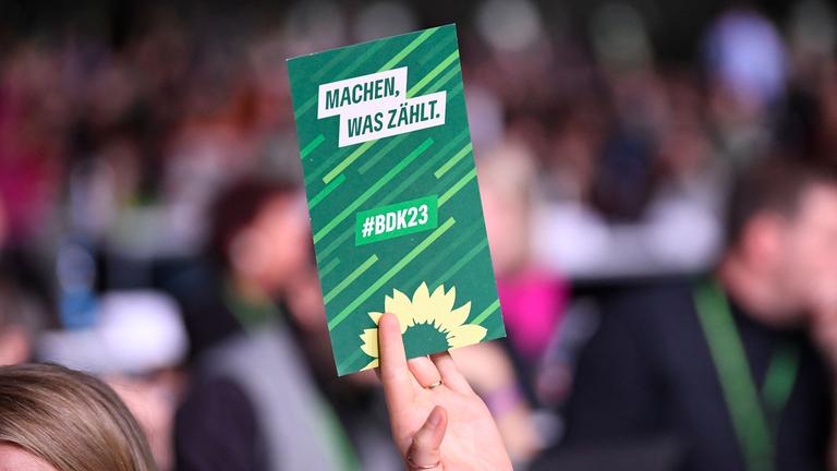 Abstimmungskarte Bundesdelegiertenversammlung Bündnis 90/Die Grünen in Karlsruhe