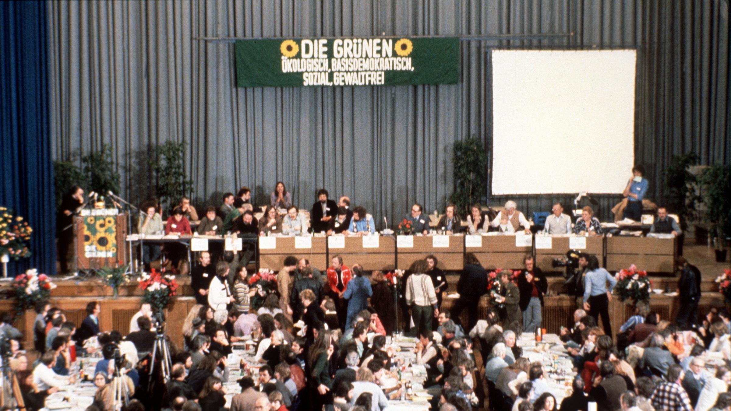 Grüner Gründungsparteitag in Karlsruhe 1980
