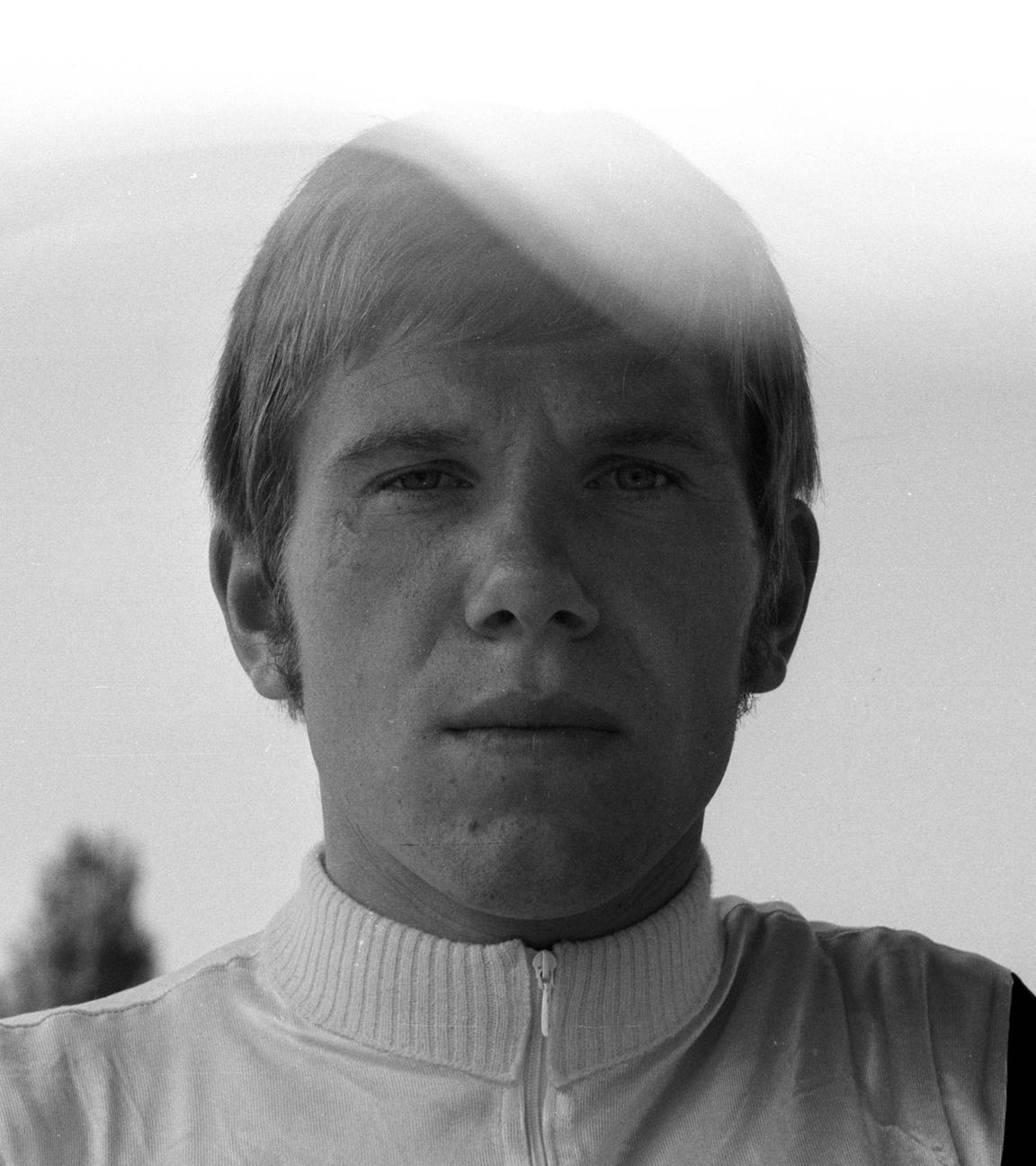 Bahnrad-Olympiasieger Günter Haritz bei der Bahn-Weltmeisterschaft in Varese, Italien, um 1971.