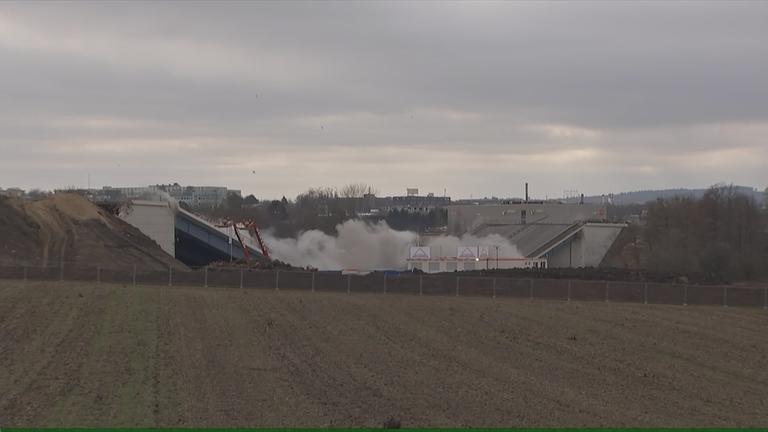 Haarbachtalbrücke-Sprengung