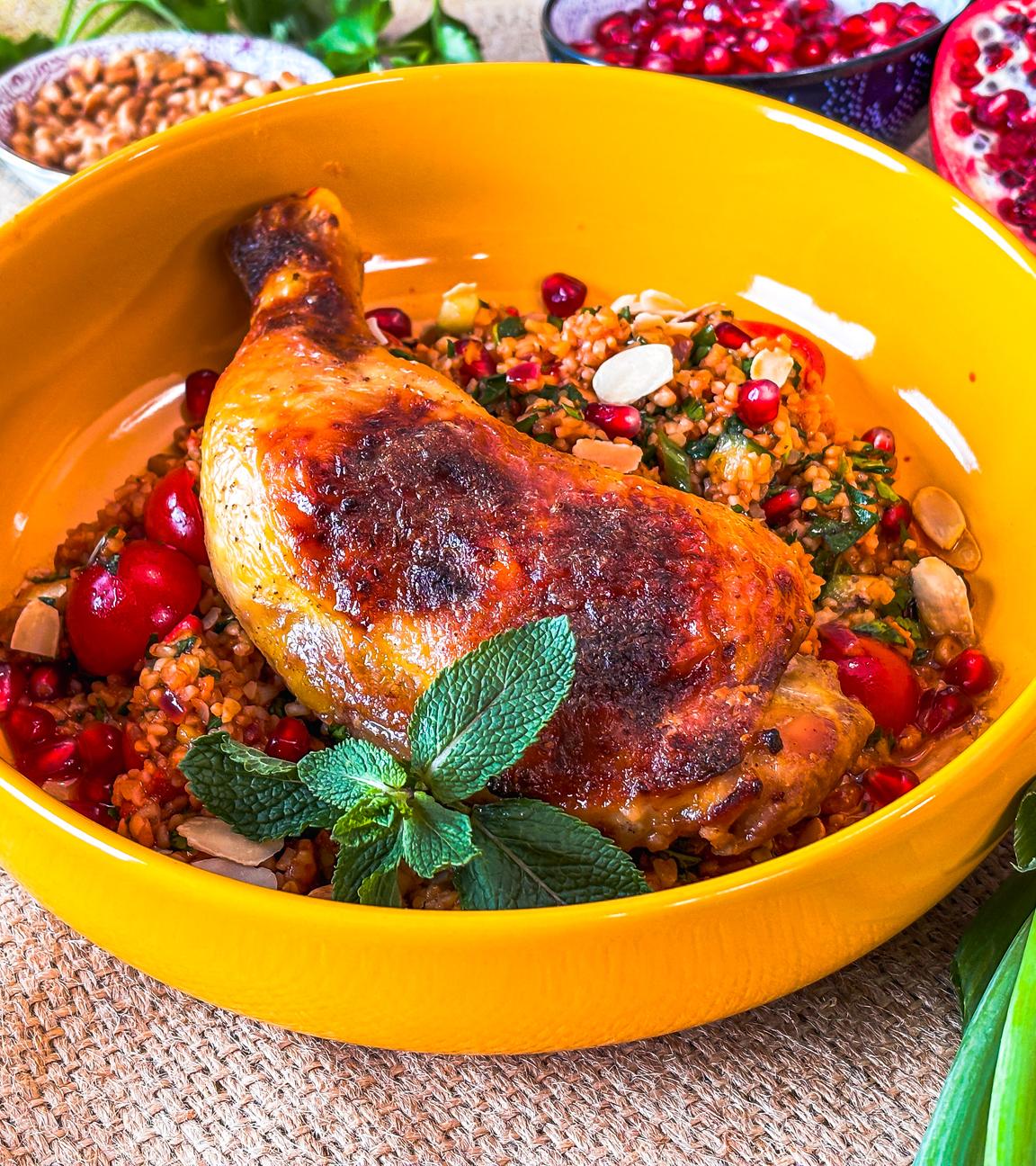 Hähnchen mit Granatapfelglasur