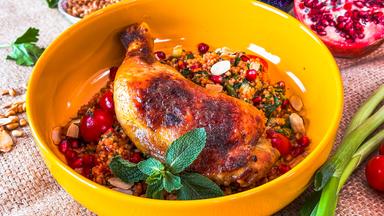 Hähnchen mit Granatapfelglasur