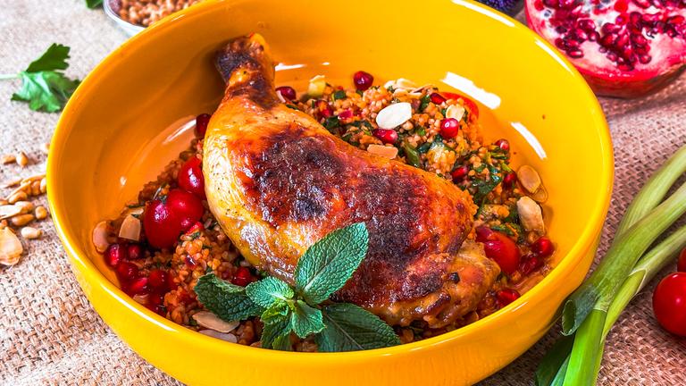 Hähnchen mit Granatapfelglasur