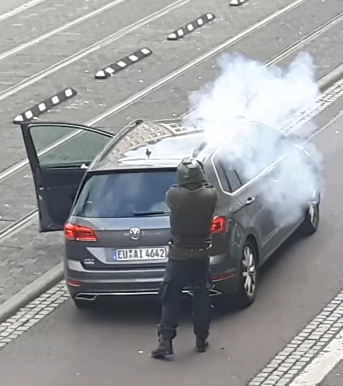 Schüsse auf offener Straße in Halle (Saale) am 09.10.2019