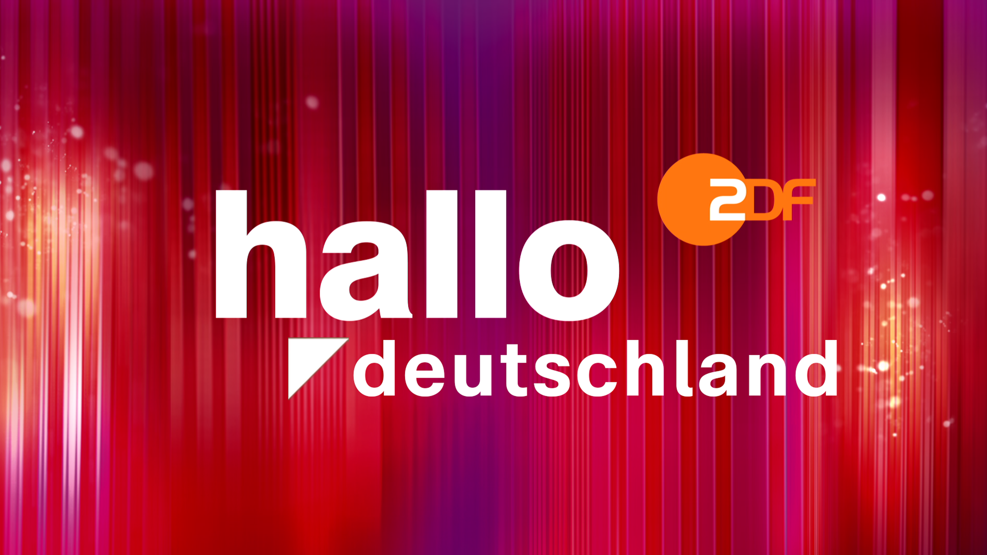 "Hallo Deutschland"-Logo auf rotem Grund.