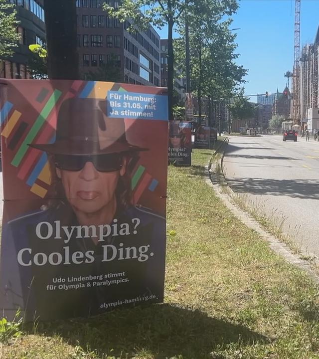 Werbeplakat für Olympia in Hamburg