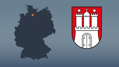 Wahlkreise und Flagge von Hamburg