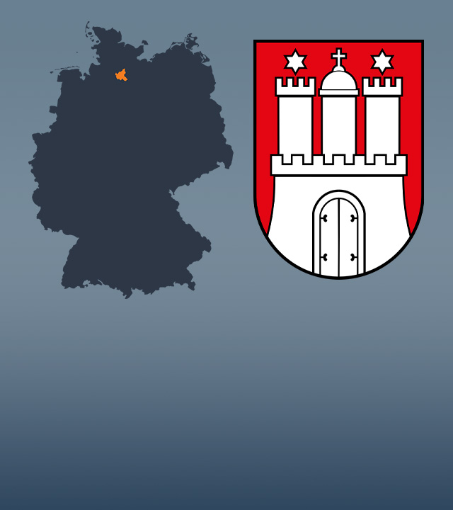 Wahlkreise und Flagge von Hamburg