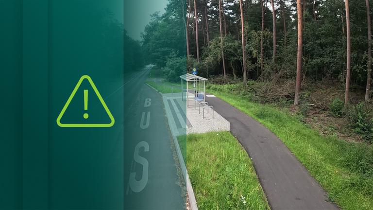 Bushaltestelle am Wald im niedersächsischen Lingen