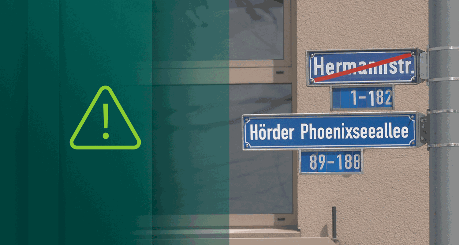 Straßennamen in Dortmund über Nacht geändert