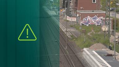 Bahnsteig in Hasbergen mit 120-meter-langer Lücke.