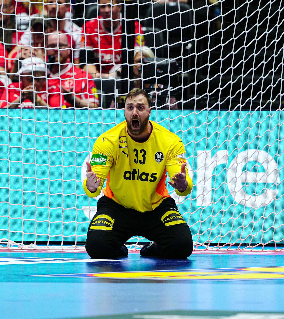 Handballtorwart Andreas Wolff beim Spiel Deutschland vs. Norwegen