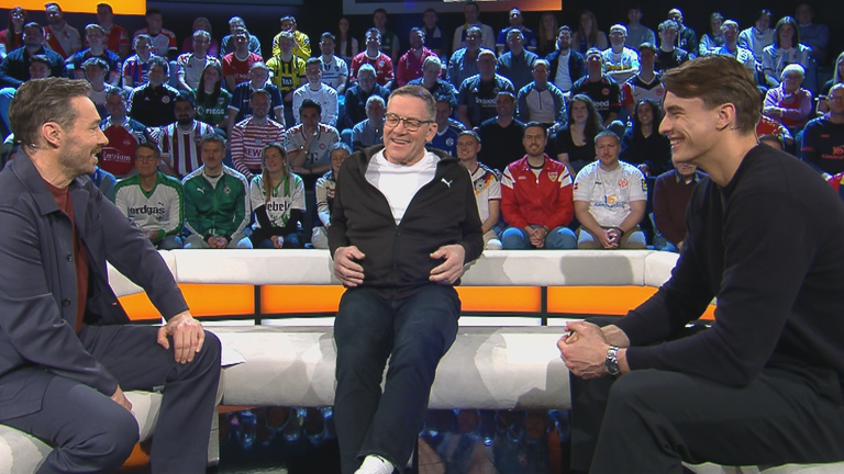 Handball-Bundestrainer Alfred Gislason und Nationalspieler Julian Köster im aktuellen sportstudio.