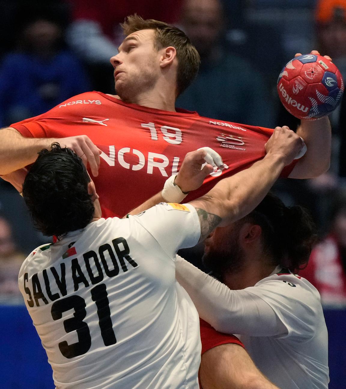 Handball-WM: Dänemark gegen Portugal.