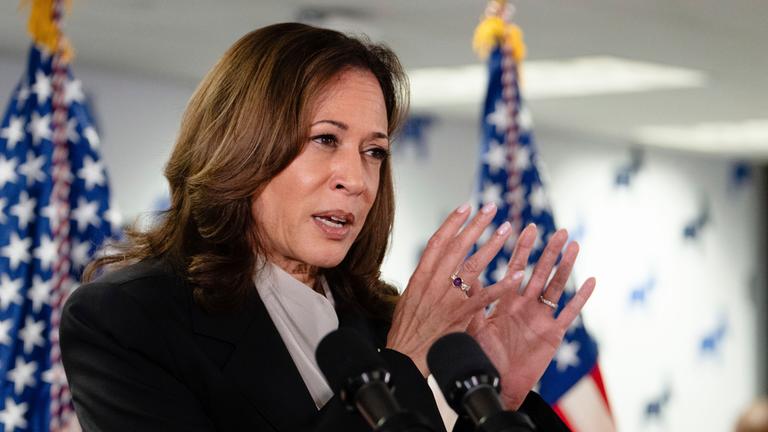 US-Vizepräsidentin Kamala Harris spricht vor Wahkampfhelfern im US-Staat Delaware.